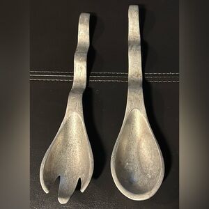 Vintage unbranded aluminum salad servers